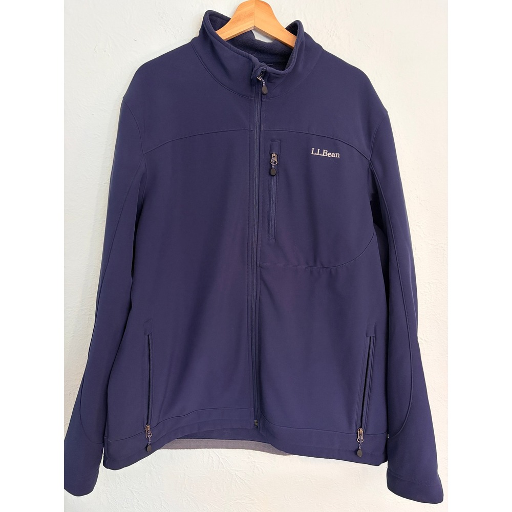 L.L. Bean Jacket XL Tall Navy Blue Fleece Lined Gorpcore Hiking Outdoorsy
